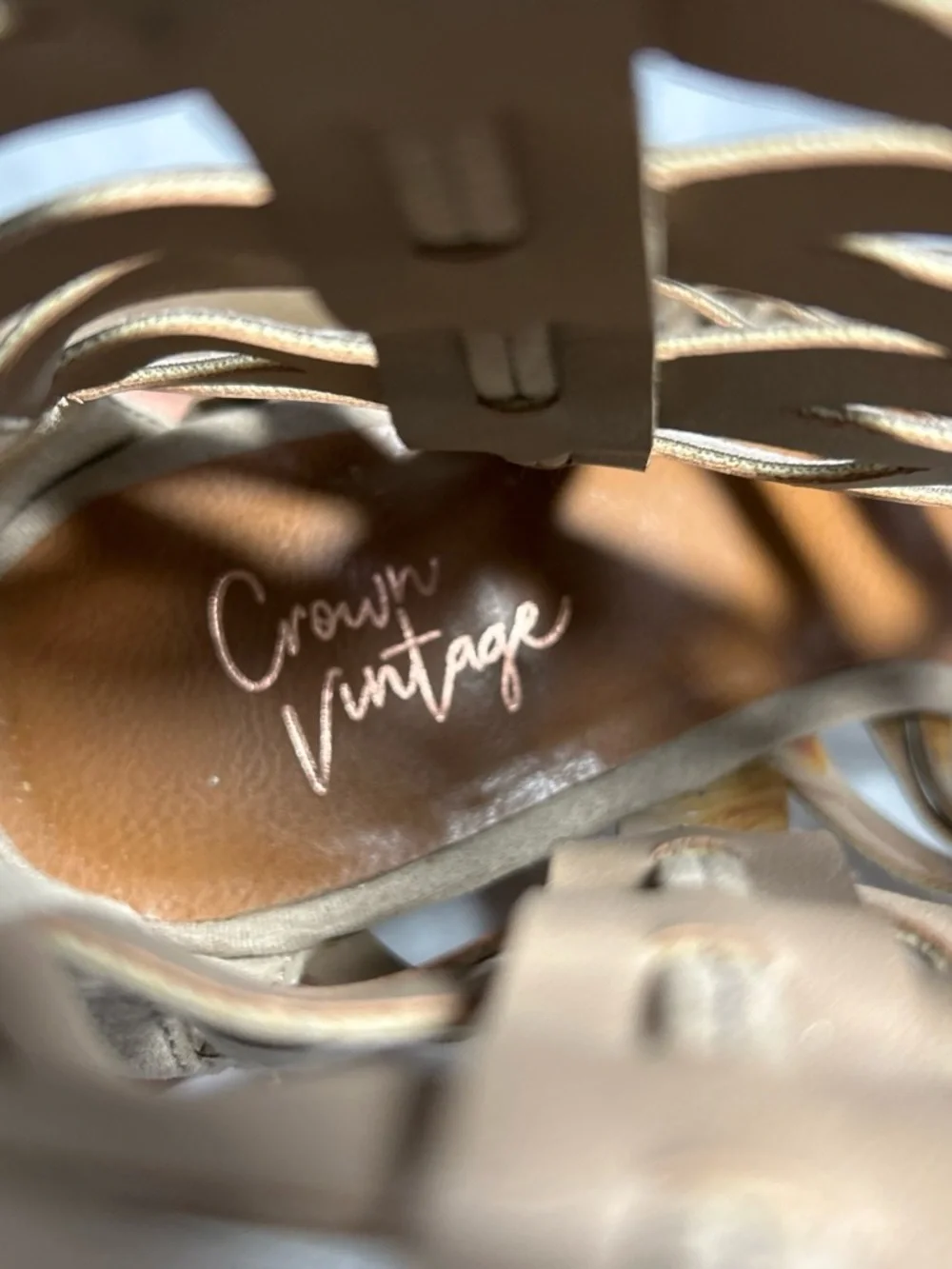 Crown Vintage | Strappy Lace-Up | Wedge Sandal | Size 8 | 3” Heel